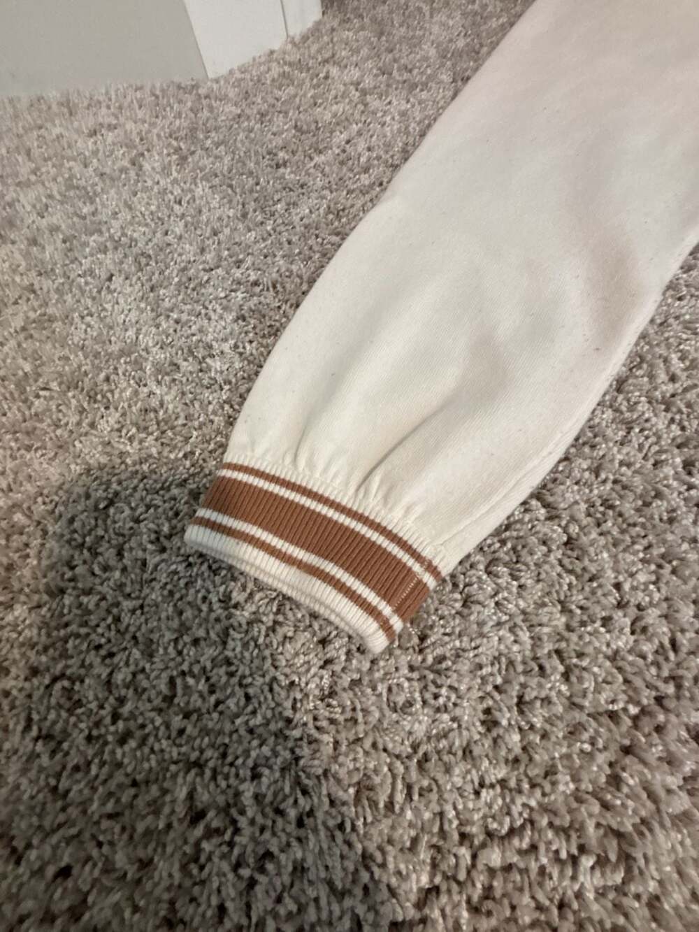 PINK Victoria's Secret Cream Varsity Striped Jogger Sweatpants - Picture 2 of 5